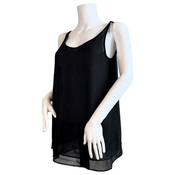 COP. COPINE Black Double Sheer Layer Poissy Top in Black SZ L (38) $298 - Picture 3 of 11